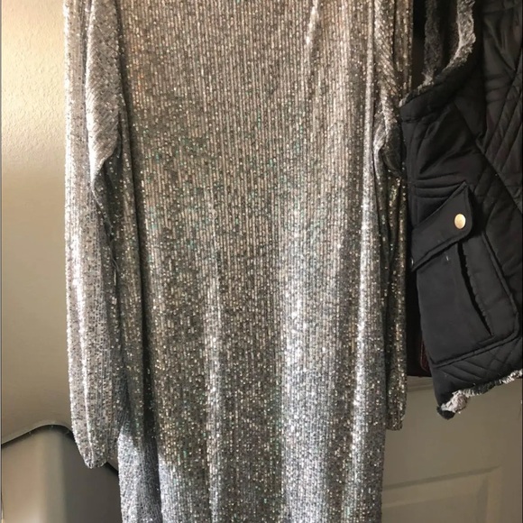Crown & Ivy Silver Sequin Dress - Picture 1 of 4